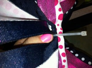 ziptie 300x224 How To Make a Rockin Cheer Bow