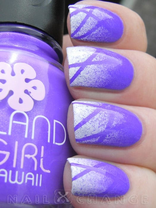 Purple Gradient Striped Nails by NailXChange