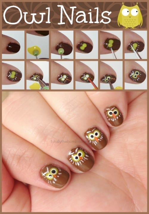 Owl Nails from TotallyTheBomb.com